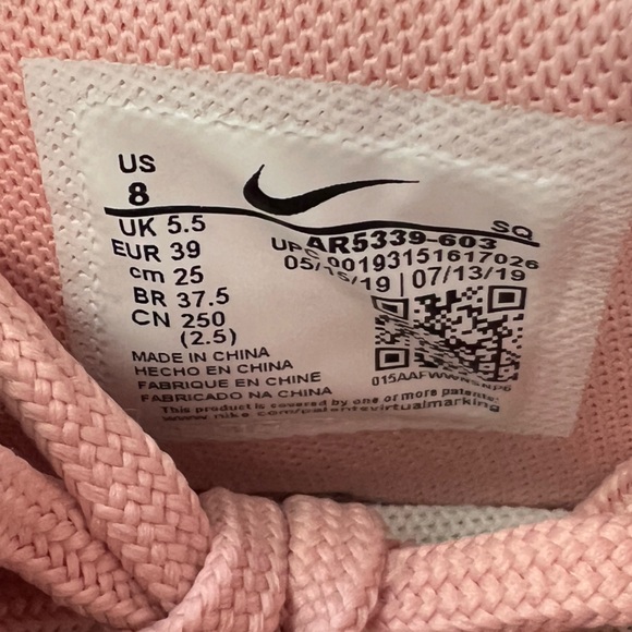 Nike Womens Air Force 1 Sage Low
Shoes Coral Stardust/White/Black emblem - Picture 2 of 11